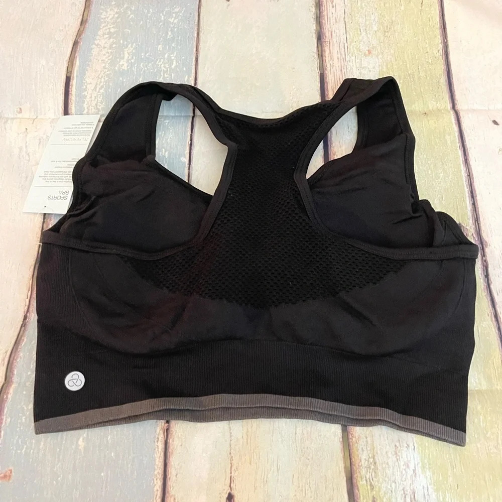 Zella Pulse Seamless Sports Bra, BLACK, Size Medium, NWT - Picture 6 of 10
